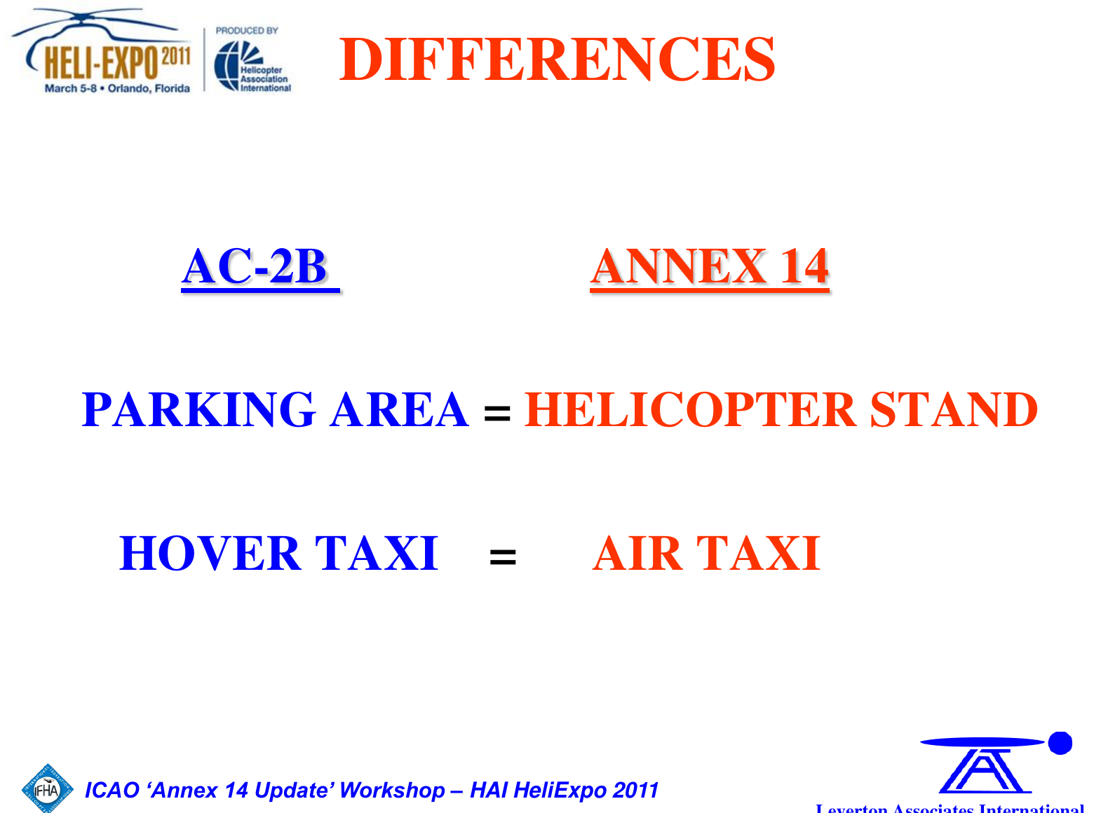 Workshop differences